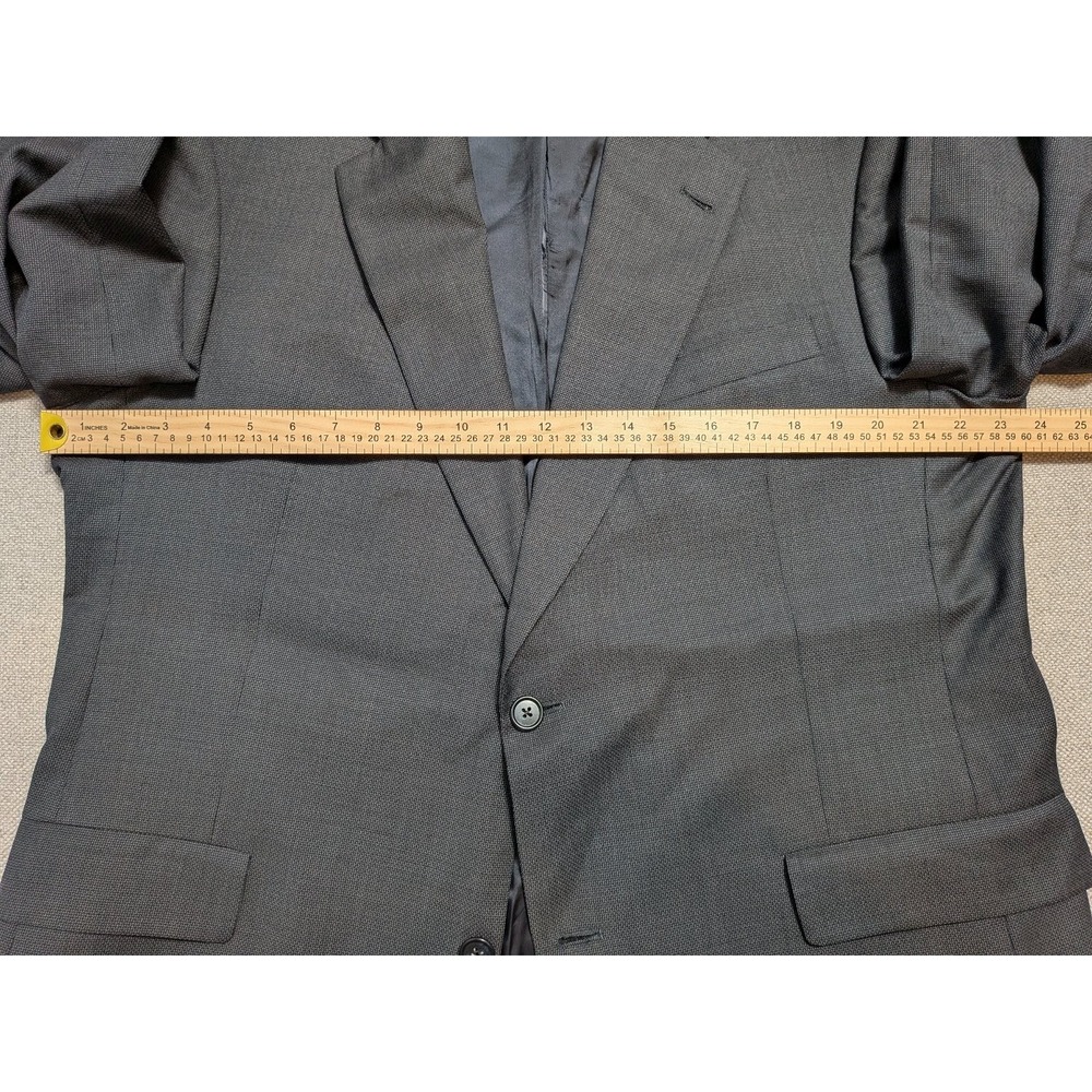 Hart Schaffner Marx Mens 2 Piece Suit Gray 46L 40x30 Union USA Made Wool Regular - Picture 12 of 16